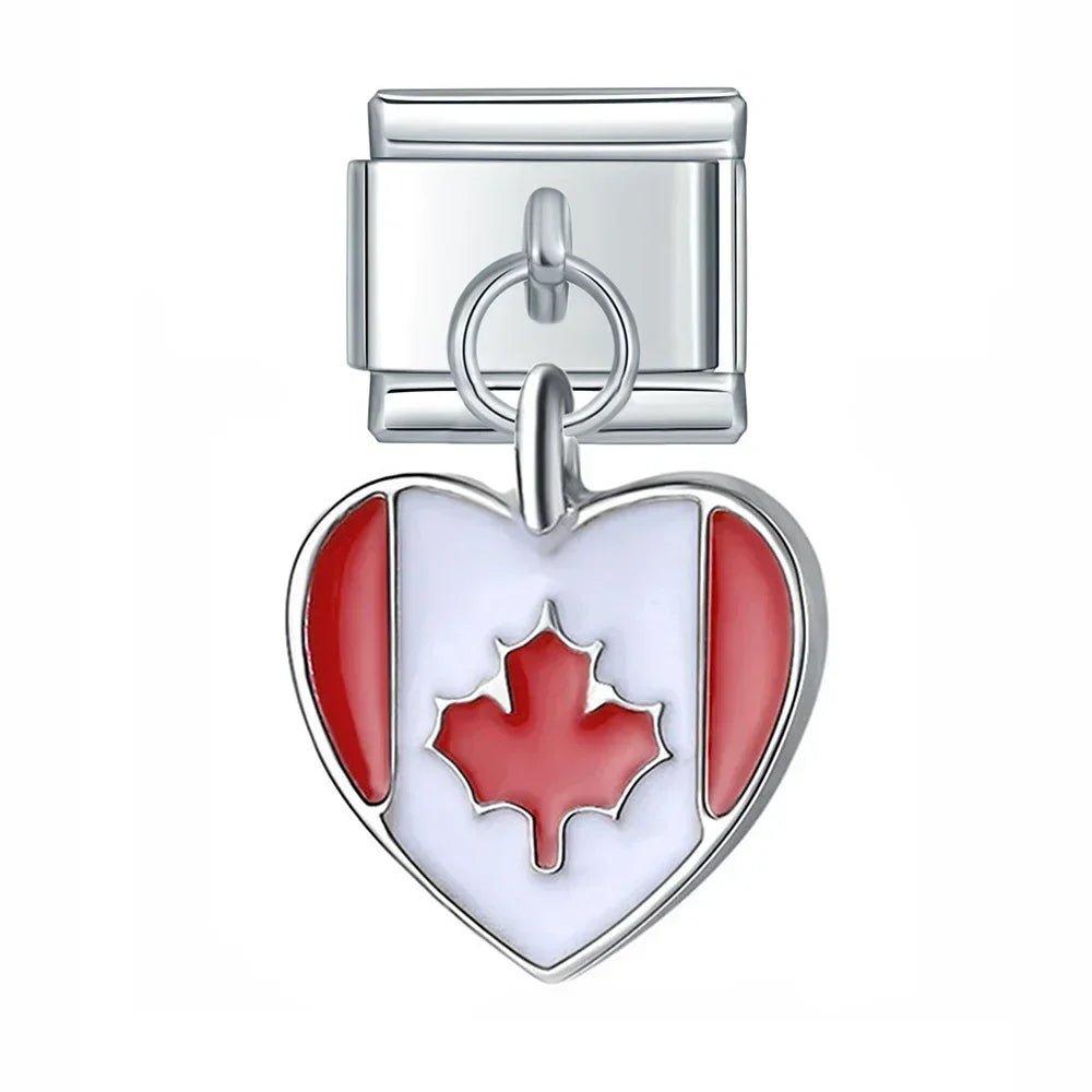 Charm Corazรณn Canadรก - Italian Charms