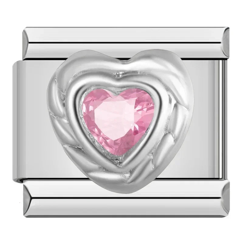 Charm Corazon Rosa - Italian Charms