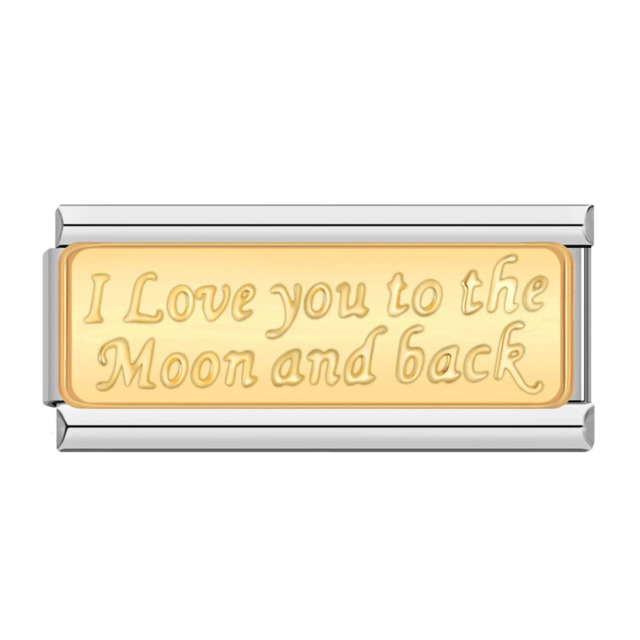 Charm Doble I LoveYou to the Moon and Back - Italian Charms