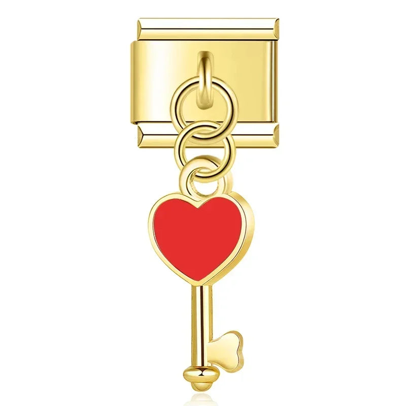 Charm Colgante llave corazón