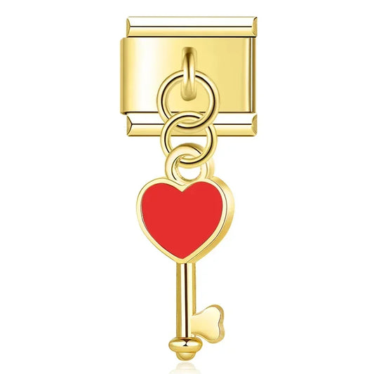Charm Colgante llave corazón