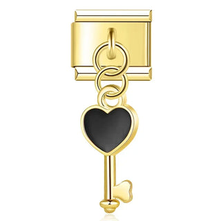 Charm Llave corazón negro