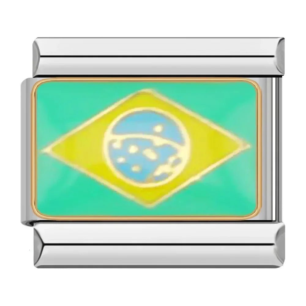 Charm Bandera de Brasil - Italian Charms
