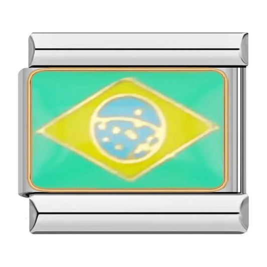 Charm Bandera de Brasil - Italian Charms