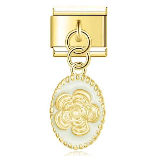 Charm Colgante dorado flor - Italian Charms