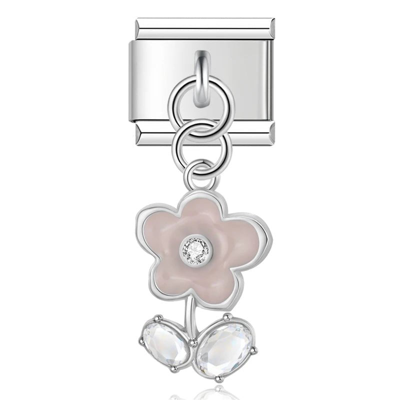 Charm Colgante flor rosa - Italian Charms