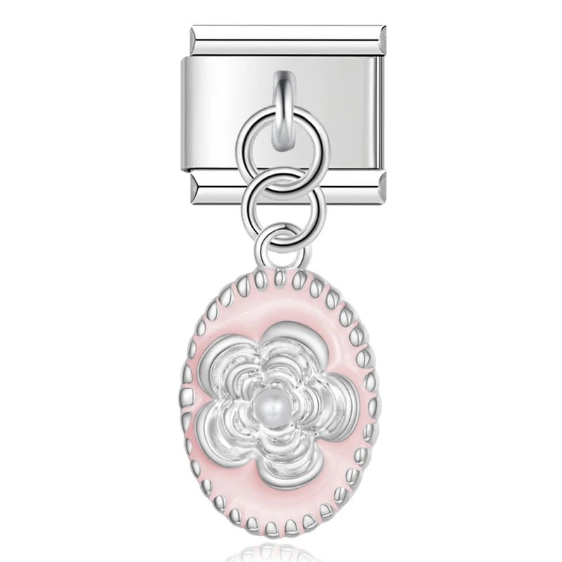 Charm Colgante flor rosa - Italian Charms