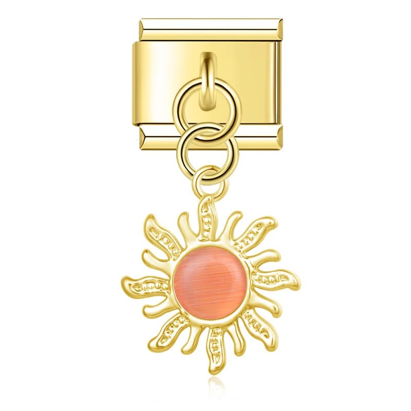 Charm Colgante sol naranja - Italian Charms