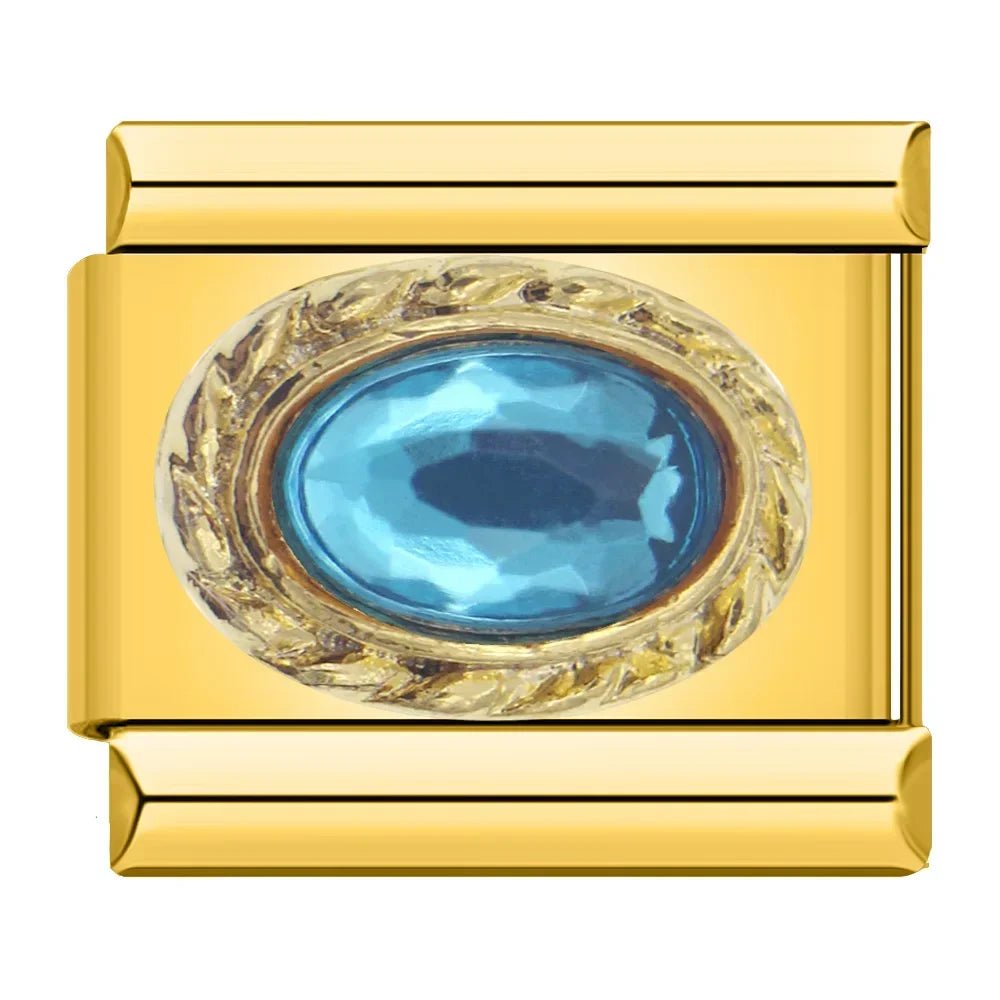 Charm con una piedra azul engarzada - Italian Charms
