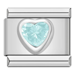 Charm Corazon Brillo Azul - Italian Charms