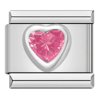 Charm Corazon Brillo Rosa - Italian Charms