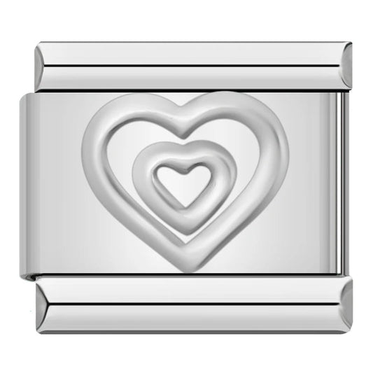 Charm Corazon color plata - Italian Charms