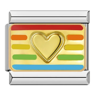 Charm Corazón colorido - Italian Charms