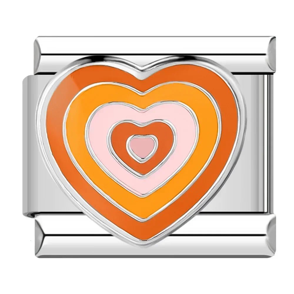 Charm Corazón Naranja - Italian Charms