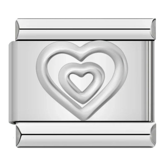 Charm Corazón Plateado - Italian Charms