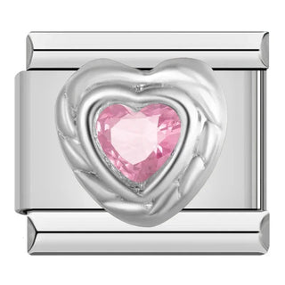 Charm Corazon Rosa - Italian Charms