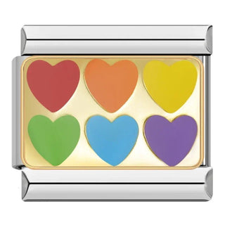 Charm Corazones de colores - Italian Charms