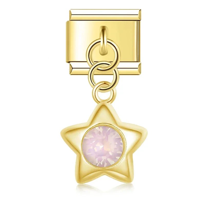 Charm Estrella Dorada Rosa - Italian Charms