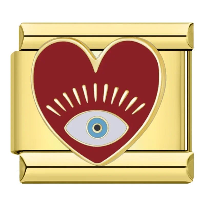 Charm Ojo Corazón Rojo - Italian Charms