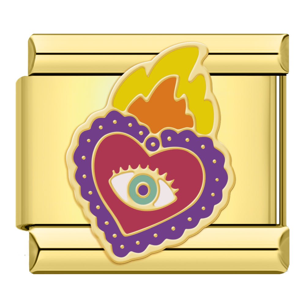 Charm Ojo Turco Corazón Sagrado - Italian Charms