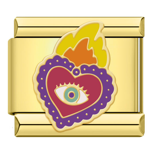 Charm Ojo Turco Corazón Sagrado - Italian Charms