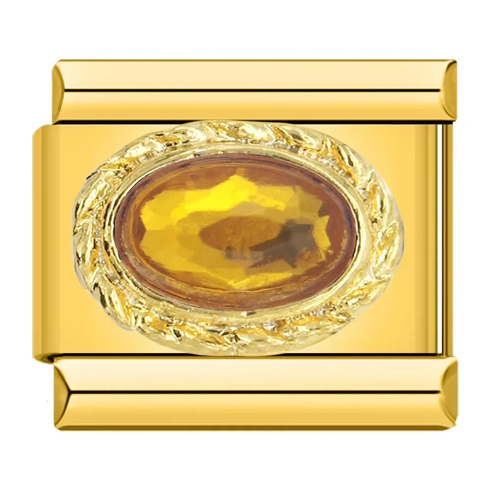 Charm piedra amarilla brillante transmite energía - Italian Charms