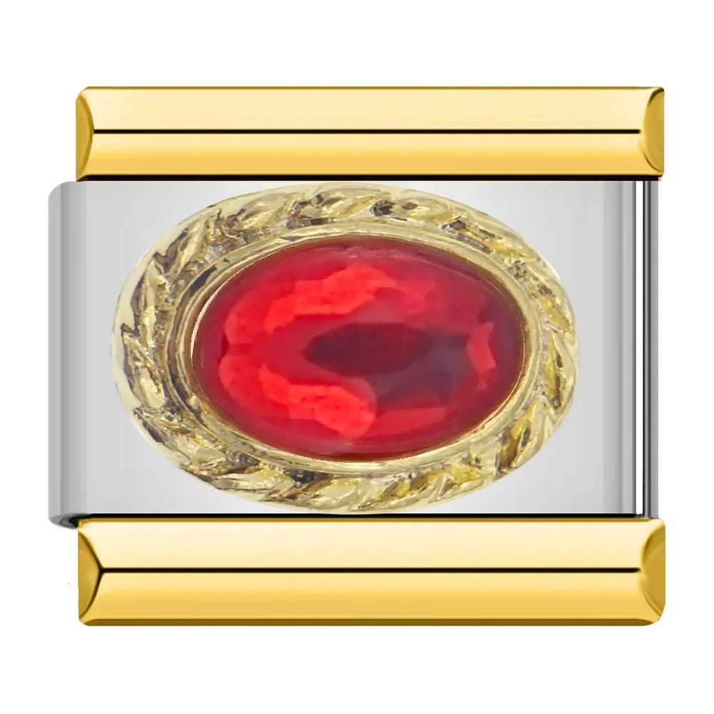 Charm piedra roja vibrante - Italian Charms