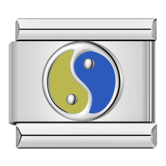 Charm Yin - Yang Azul y Oro - Italian Charms